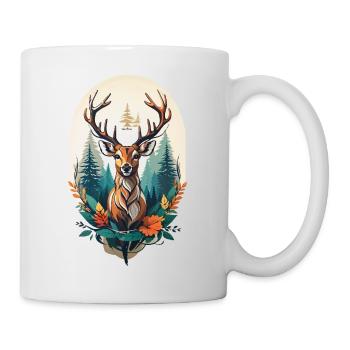 Hirsch - Tasse - Weiß - Rechts