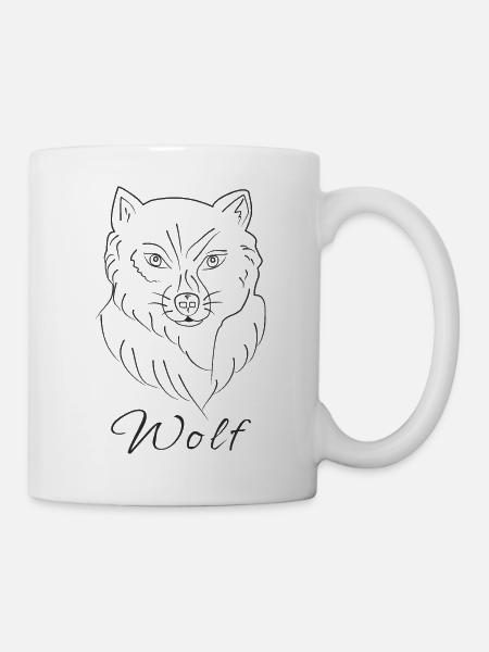 Wolfsgesicht - Tasse - Weiß