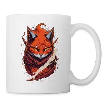 Cat Tabby Ninja Dark Evil Grim - Mug - white - Right