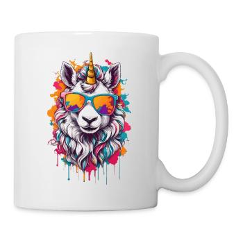 Unicorn sunglasses cute cool cute bangs - Mug - white - Right