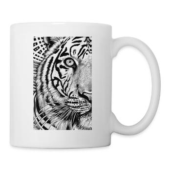 Psychedelischer Tiger, Tigerstreifen - Tasse - Weiß - Rechts