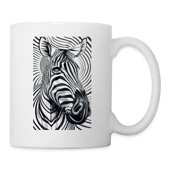 Psychedelisches Zebra - Tasse - Weiß - Rechts