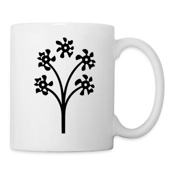 Blume mit Stiel - Tasse - Weiß - Rechts