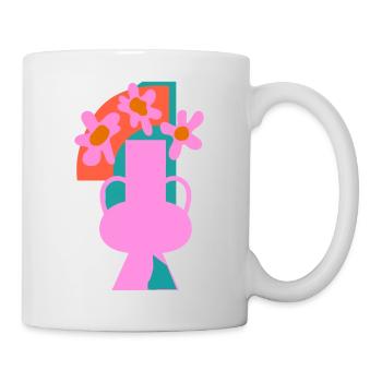 Collage aus Topfblumen - Tasse - Weiß - Rechts