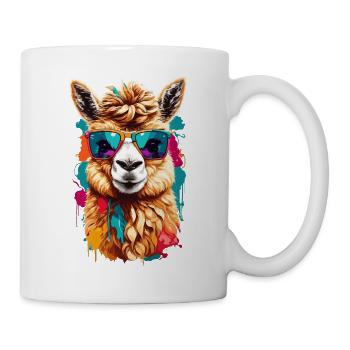 Llama: Cute, Cool & Funny with Sunglasses - Mug - white - Right