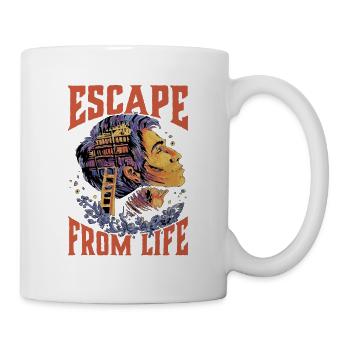 The Books Are Not An Escape From Life - Tasse - Weiß - Rechts