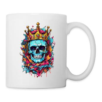 Totenkopf mit Krone - Tasse - Weiß - Rechts