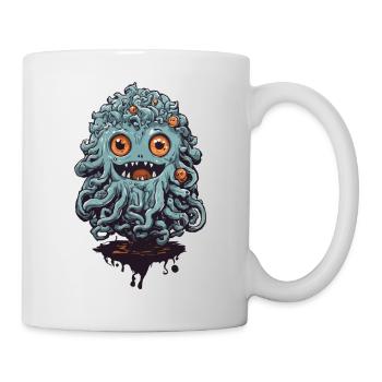 Cute tentacle monster on Halloween - Mug - white - Right
