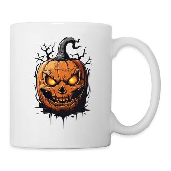 Octobre minuit effrayant Halloween citrouille - Mug blanc - blanc - Droite