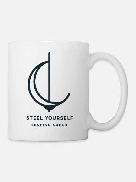 "Get ready, fencing forward", einfacher Slogan - Tasse - Weiß