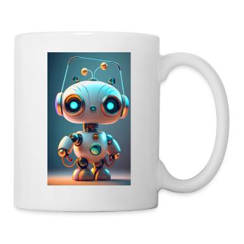 robot drôle - Mug blanc - blanc - Droite