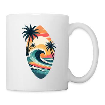 surf plage palmier soleil vacances - Mug blanc - blanc - Droite
