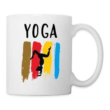 Yoga / Namaste / Fleur de lotus - Mug blanc - blanc - Droite
