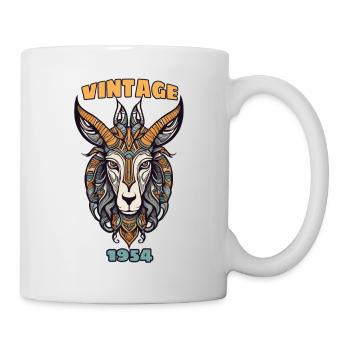 "Vintage" Capricorn Zodiac, born in 1954 - Mug - white - Right