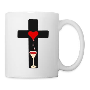 Cross of Christ Blood Horror Halloween Goth Occult - Mug - white - Right