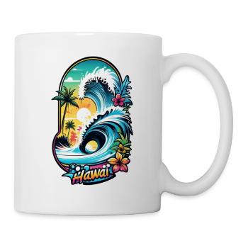 Surfen Strand Palme Sonnenschein Urlaub - Tasse - Weiß - Rechts