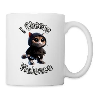 Je choisis la violence Chat I Amoureux des chats I Antisocial - Mug blanc - blanc - Droite