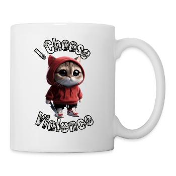 Je choisis la violence Chat I Amoureux des chats I Antisocial - Mug blanc - blanc - Droite