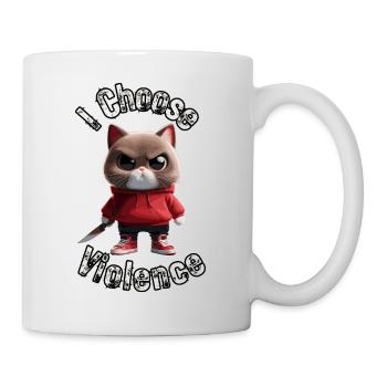 Je choisis la violence Chat I Amoureux des chats I Antisocial - Mug blanc - blanc - Droite