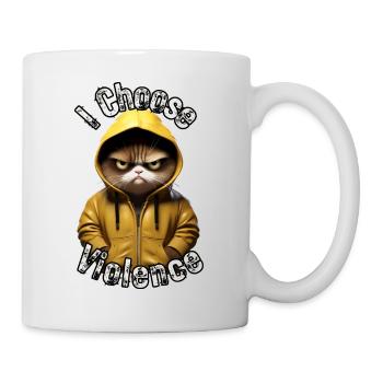 Je choisis la violence Chat I Amoureux des chats I Antisocial - Mug blanc - blanc - Droite