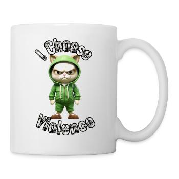 Je choisis la violence Chat I Amoureux des chats I Antisocial - Mug blanc - blanc - Droite
