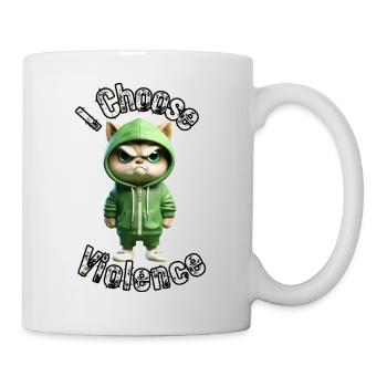 Je choisis la violence Chat I Amoureux des chats I Antisocial - Mug blanc - blanc - Droite