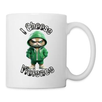 Je choisis la violence Chat I Amoureux des chats I Antisocial - Mug blanc - blanc - Droite