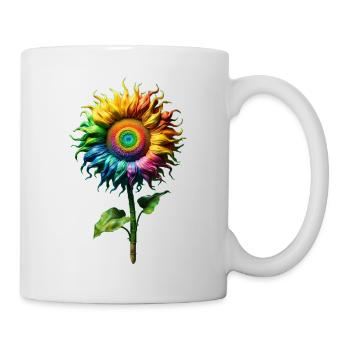 Rainbowcore Sunflower | Vincent van Gogh Style - Tasse - Weiß - Rechts