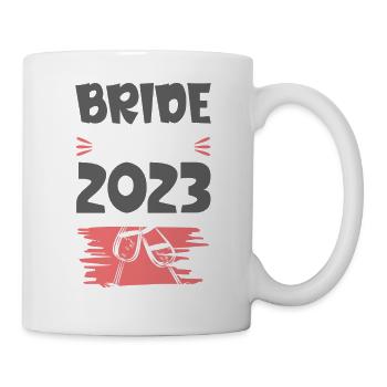 Bride Squad 2023 Team Wein Glas - Tasse - Weiß - Rechts