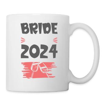 Bride Squad 2024 Team Wein Glas - Tasse - Weiß - Rechts