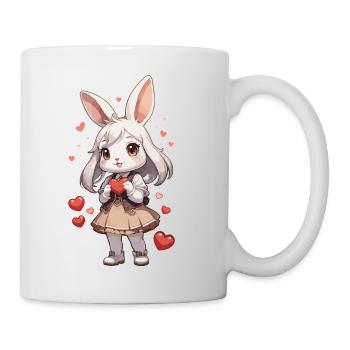 Kaninchen mit herzen - Tasse - Weiß - Rechts