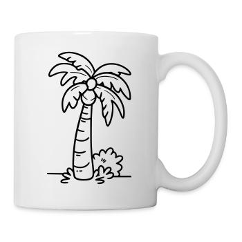 Süße Palme Umriss - Tasse - Weiß - Rechts