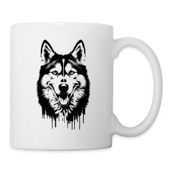 Husky Hundegesicht - Tasse - Weiß - Rechts