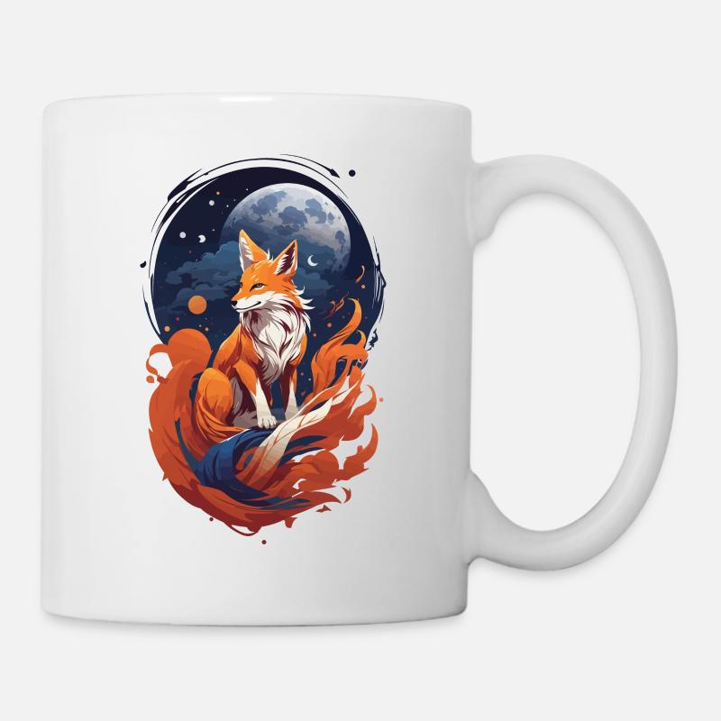 Mystischer Kitsune Geist Anime Japan Ästhetik Stil - Tasse - Weiß