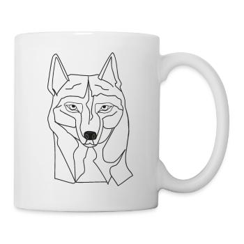 Kunstwerk Hundegesicht - Tasse - Weiß - Rechts