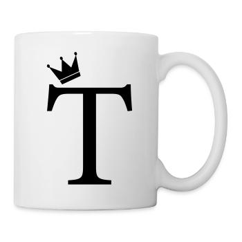 Couronne de monogramme T - Mug blanc - blanc - Droite