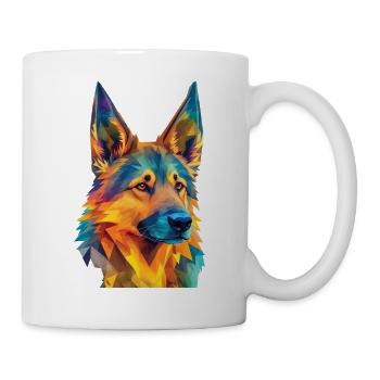 Geometric German Shepherd Dog Art - Mug - white - Right