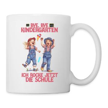 Bye bye Kindergarten ich rocke die Schule Kita - Tasse - Weiß - Rechts