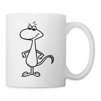 Dessin au trait Bande dessinée Dino Transparent - Mug blanc - blanc - Droite