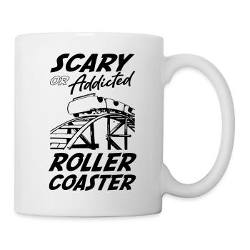 Scary or Addicted Roller Coaster - Mug - white - Right