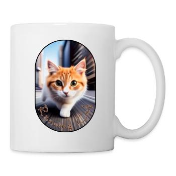 Schleichende katze - Tasse - Weiß - Rechts