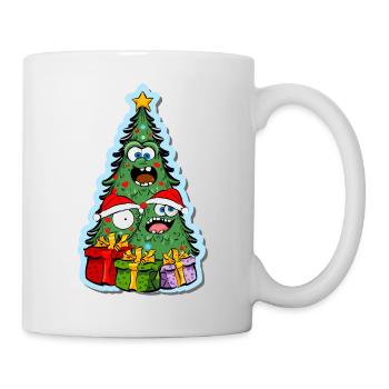 funny christmas tree - Mug - white - Right