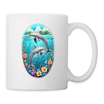 Delfin & Ozean - Tasse - Weiß - Rechts