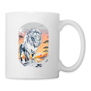 Lion, Lion Cub and Jungle - Mug - white - Right