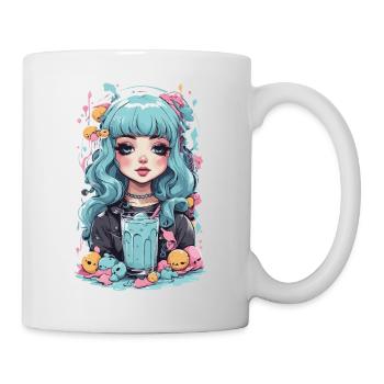 Kawaii Pastel Goth Girl Schleimiges Anime Design - Tasse - Weiß - Rechts