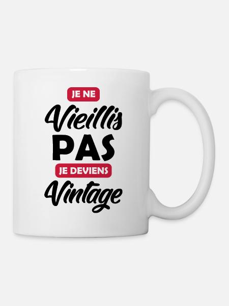 Je ne vieillis pas je deviens vintage - Mug blanc - blanc