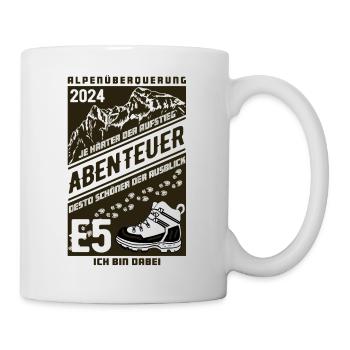 Abenteuer E5 Alpenüberquerung 2024 - Tasse - Weiß - Rechts