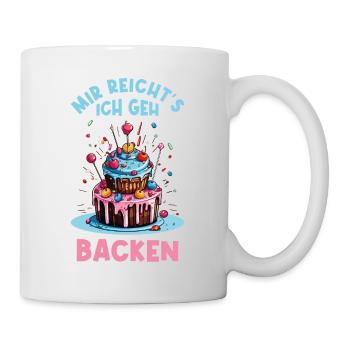 Backen Bäckerin Backkönigin Backfee Torte Kuchen - Tasse - Weiß - Rechts