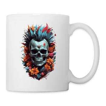 Flower Punk Skull - Mug - white - Right