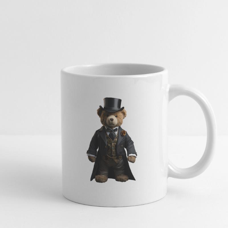 Ours en peluche en queue-de-pie noire Mug blanc